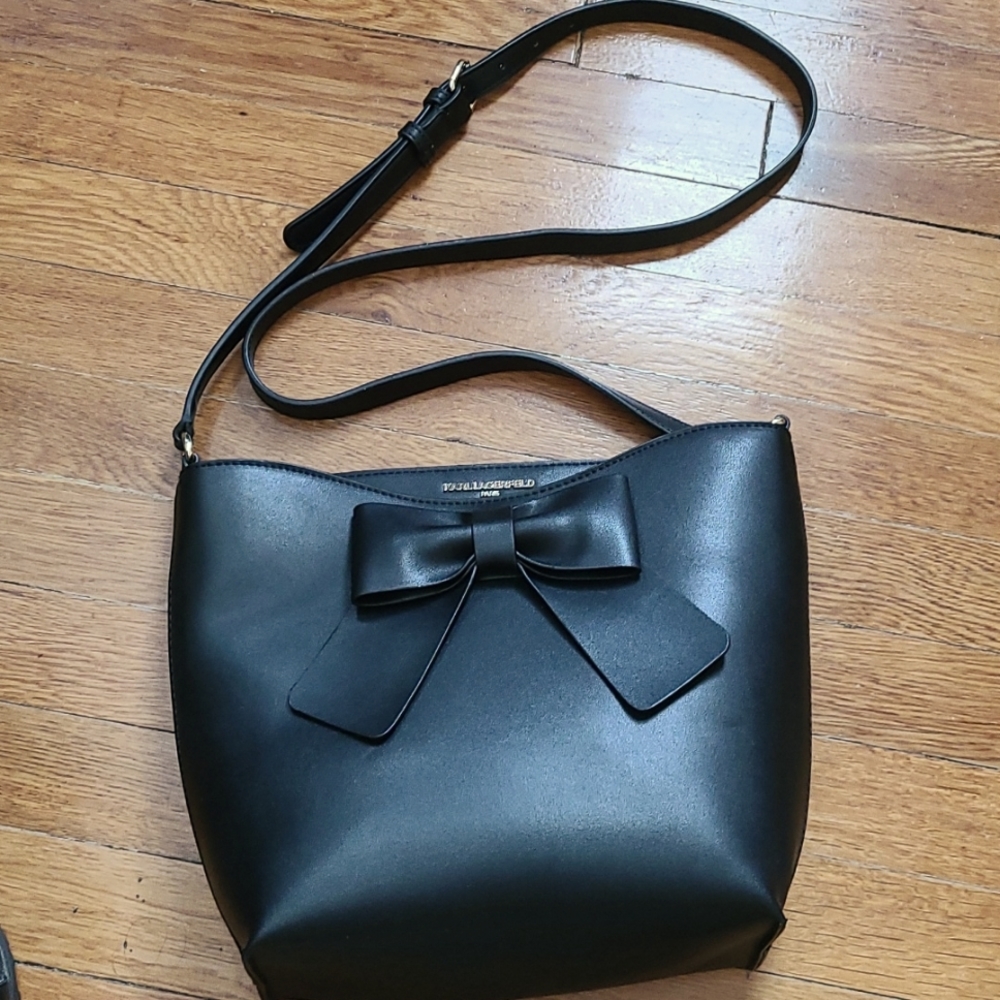 Karl Lagerfeld, black handbag